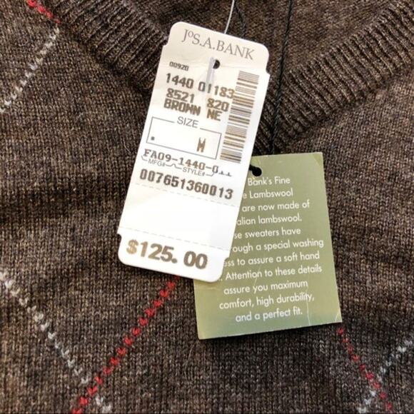 Joseph A. Bank Brown Wool Crewneck Sweater | Sz M, NWT - Picture 5 of 6